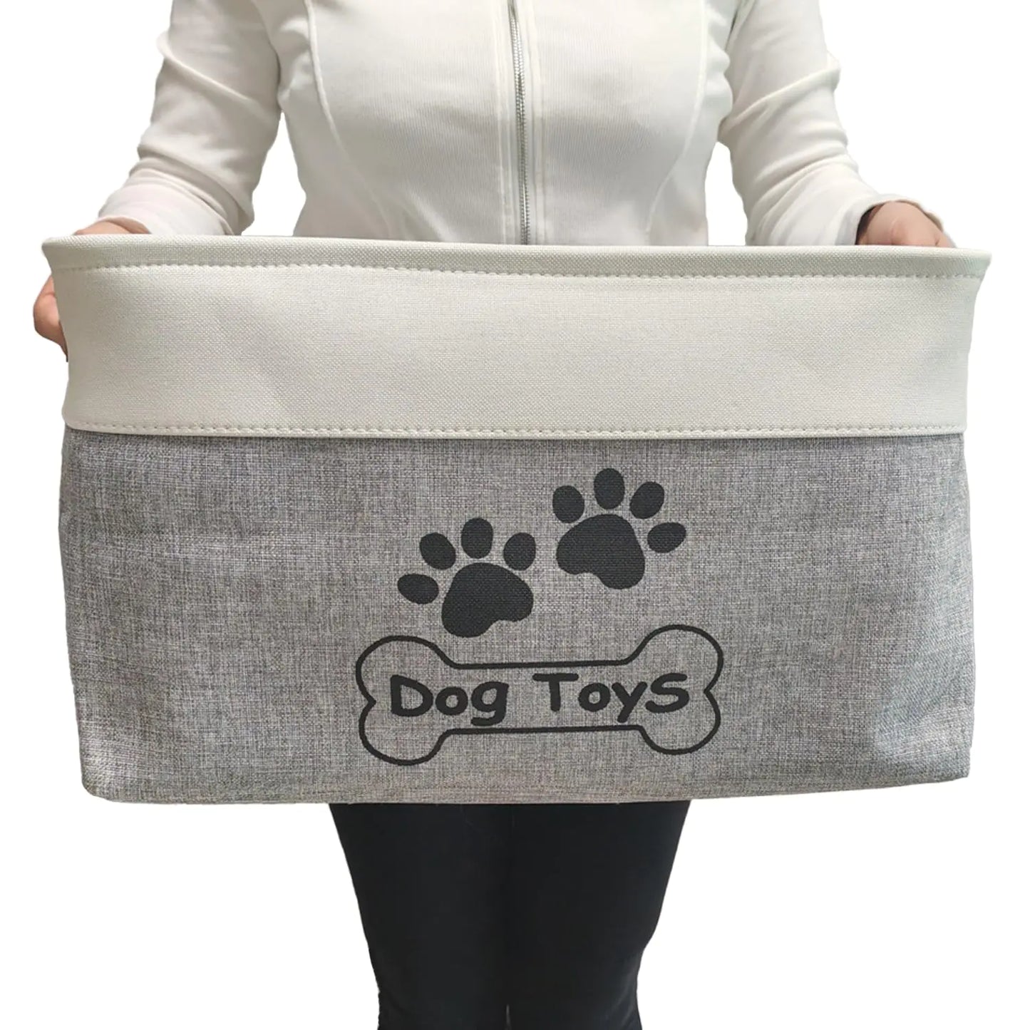 foldaway toy basket – gray