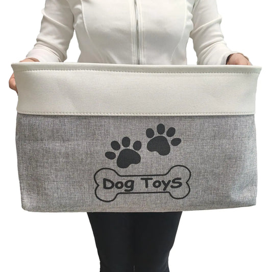 foldaway toy basket – gray